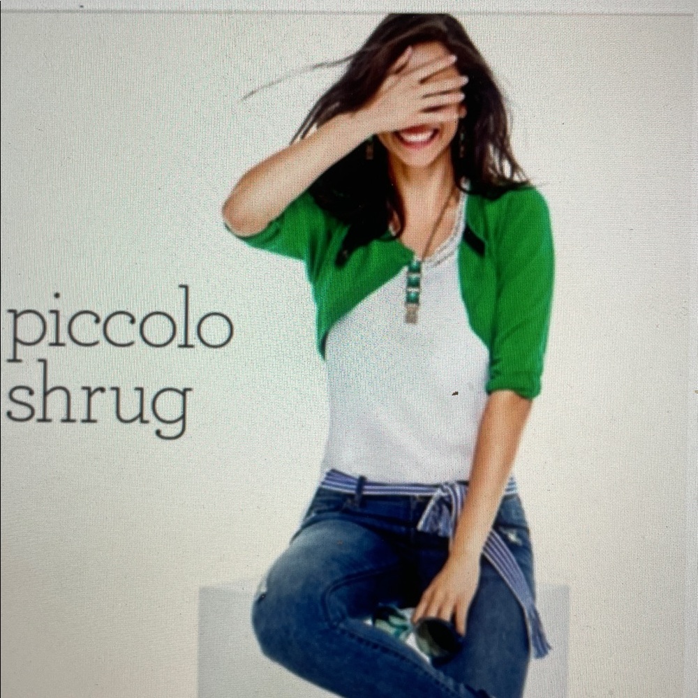 Cabi Piccolo shrug sweater in jelly bean green sz L